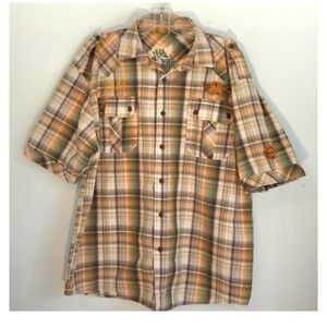 Raider Jean Company Plaid Men’s Button Down Shirt Size XL